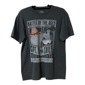 Captain Underpants Battle Of The Ages Size XL Graphic T-Shirt Gray